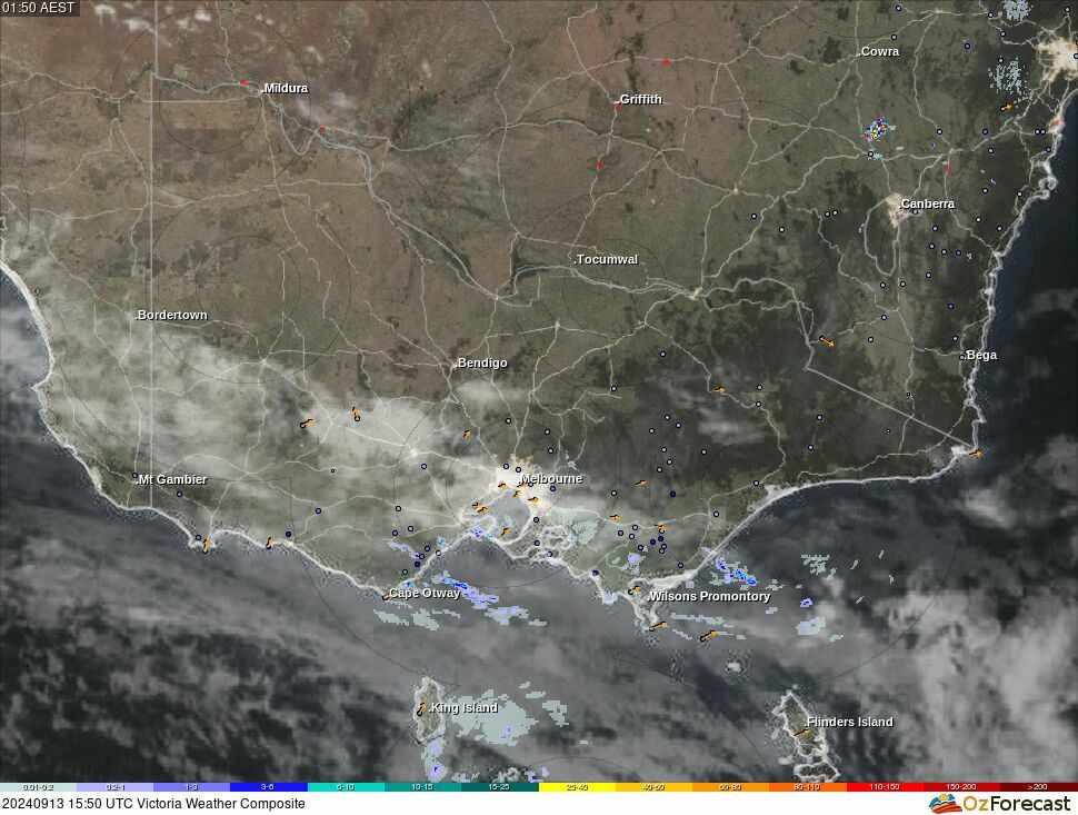 Oz Forecast Victoria Weather Radar, Satellite, Bushfires and Lightning