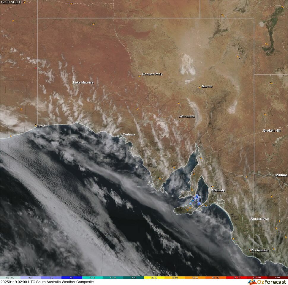 Oz Forecast - South Australia Weather Radar, Satellite, Bushfires and  Lightning